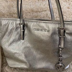 MK small silver tote bag